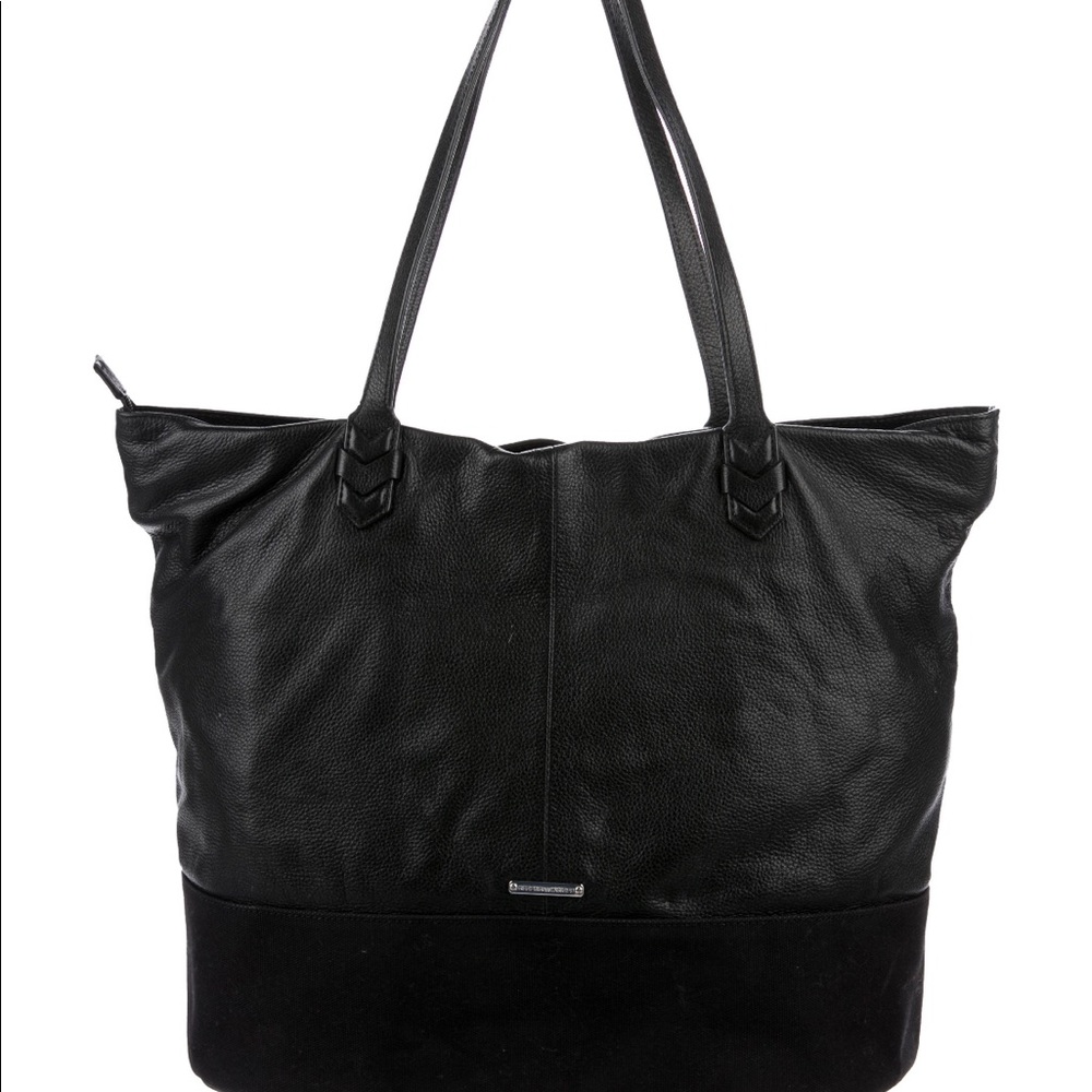 Rebecca Minkoff Leather and Canvas Tote Black - Picture 7 of 8